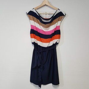 Eliza J Striped Cowl Neck Sleeveless Dress Size 4
